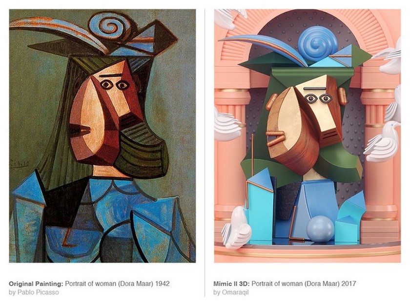 Picasso’s Abstract Paintings in 3D Illustrations by Omar Aqil - Daily Design News - Contemporary Art ➤ Discover the season's newest design news and inspiration ideas. Visit Daily Design News and subscribe our newsletter! #dailydesignnews #designnews #ContemporaryArt #OmarAqil #Picasso